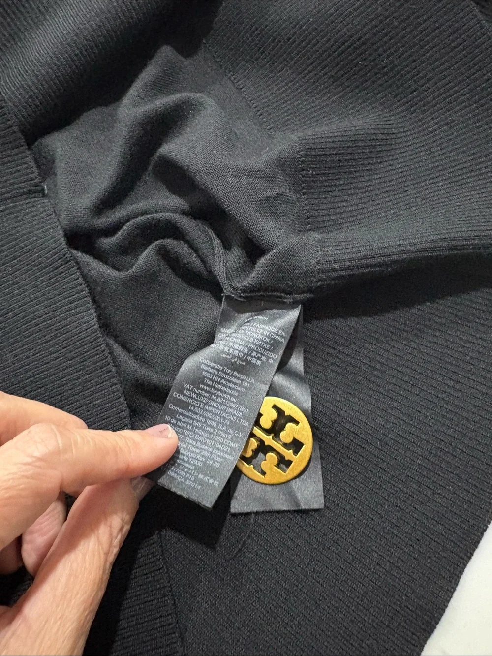 Tory Burch Black V-Neck Button-Front Cardigan Simone